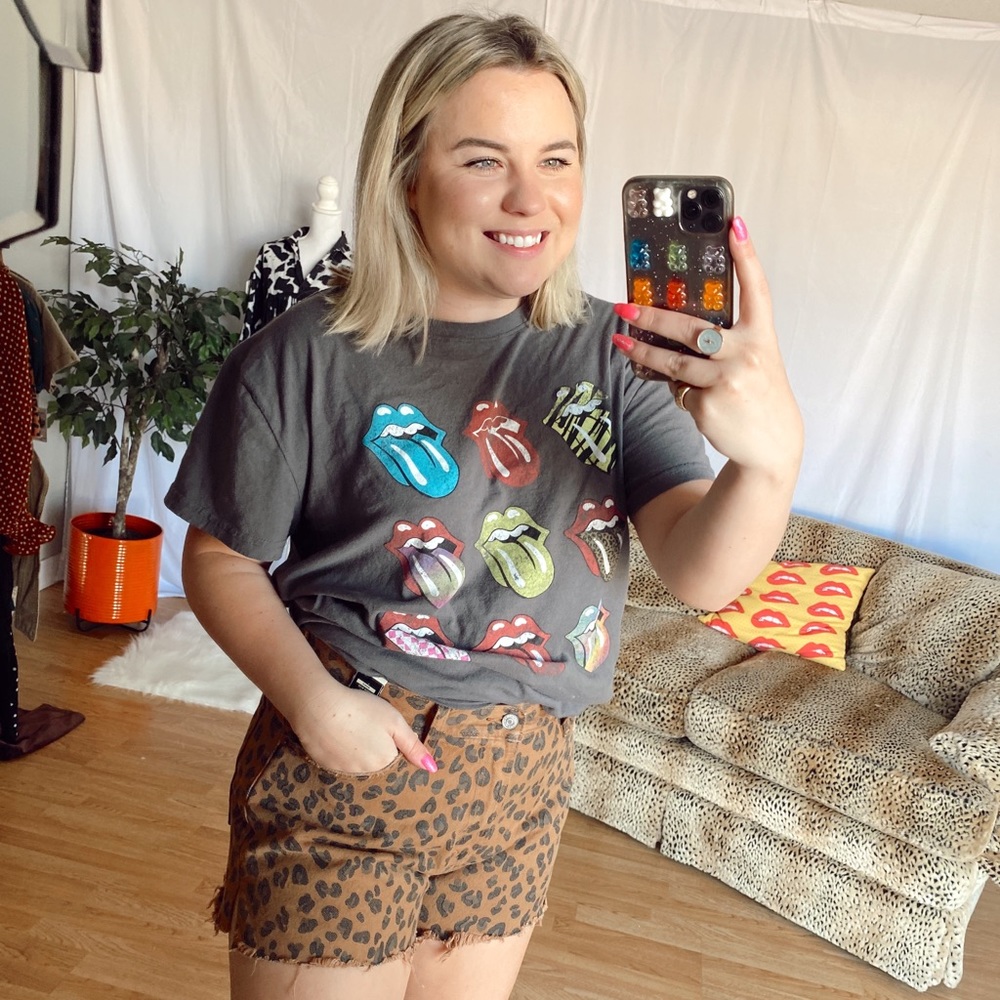 NWT Abercrombie and fitch cheetah denim shorts